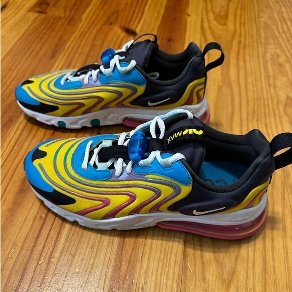 Nike Air Max 270 React ENG Mens SZ 7.5 Running Shoes Laser Blue/White/Anthracite